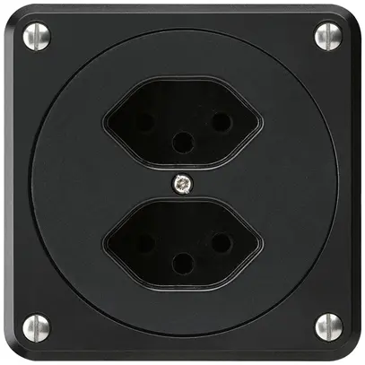 Presa INC robusto 2×tipo 13 nero senza copercchio 