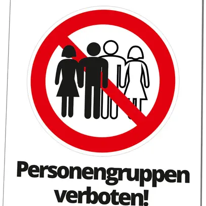 Placca di avviso CIMCO "Personengruppen verboten" 297×420mm 