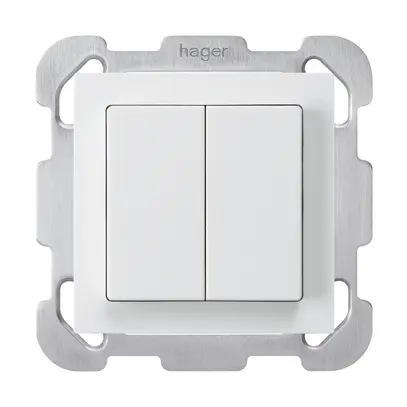 Poussoir ENC kallysto 2×A-R/1P blanc avec plaque de fixation 