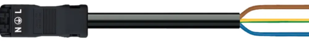 Câble de raccordement WAGO 3×1.5mm² 16A 250V 3m cod.A fiche-libre noir 