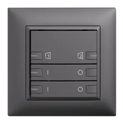 Set frontale INC EDIZIOdue zepAIR ON/OFF 2C S1/S2 con LED grigio scuro 