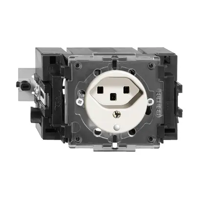 Prise INC FH T23 16A blanc 49…69mm(53mm), avec LED vert 