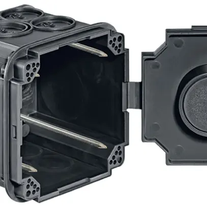 Einlasskasten HSB Vario 78×78×66mm 1×1 mit Nägel grau 