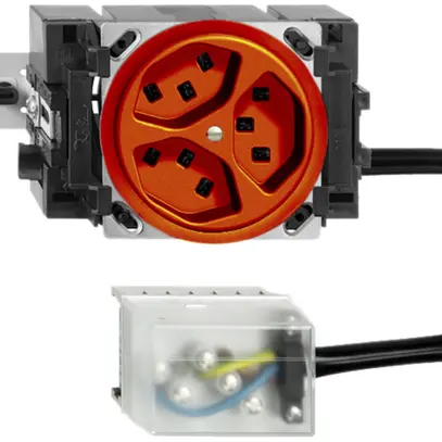 Presa INS 3×T23 16A arancione 53mm L1 FH per Ecobus power 