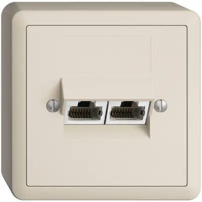 AP-Dose 2×RJ45/s 8P getr. EDIZIOdue crema, ITplus 
