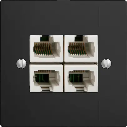 Presa INC 4×RJ45/u 4P sep. EDIZIOdue nero ITplus 