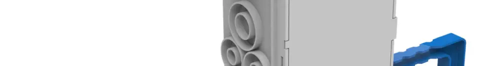 Boîtier ENC Spotbox UP3, 3×1, avec 4 ailettes clip M20, gris 