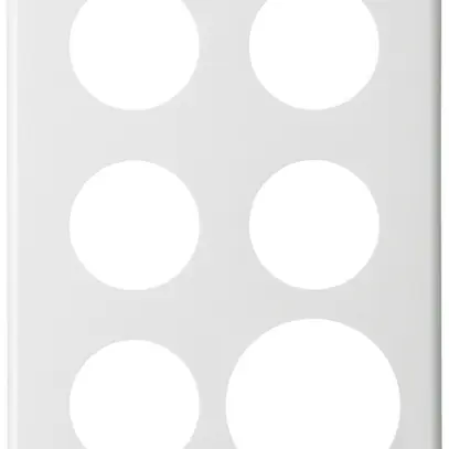 UP-Abdeckplatte basico 3×2 5×Ø43mm+Ø58mm weiss 