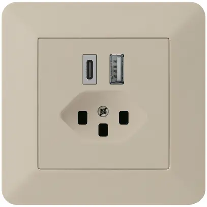 Presa di carica USB INC kallysto.trend 18W PD 1×tipo A 1×tipo C T23 beige 