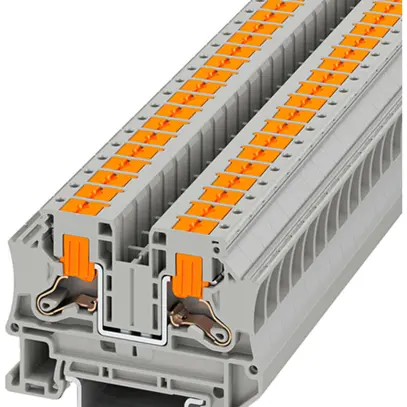 Borne de passage joignable PX PTV 6 6mm² 41A 1000V Push-In 2×1 DIN35 gris 