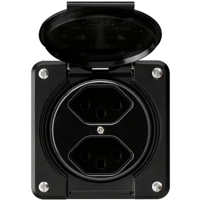 Presa INC robusto 2×tipo 23 nero per combinazione 