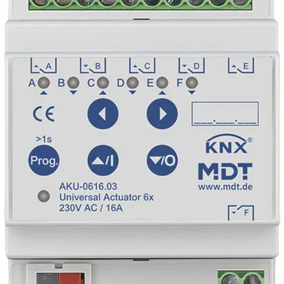 Actionneur-commutateur KNX AMD MDT AKU-0616.03 6-can 16A 230VAC 4UM 