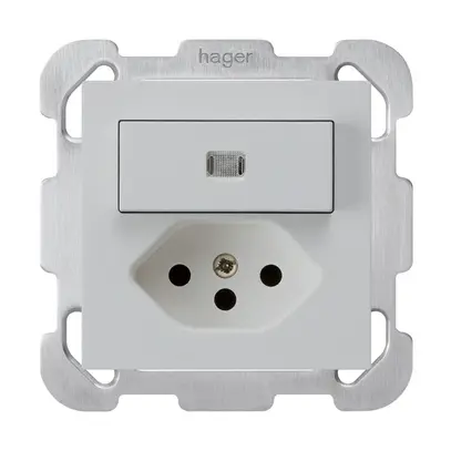 Combinaison lumineuse ENC 3/1P+T13 gris clair kallysto avec plaque de fixation 