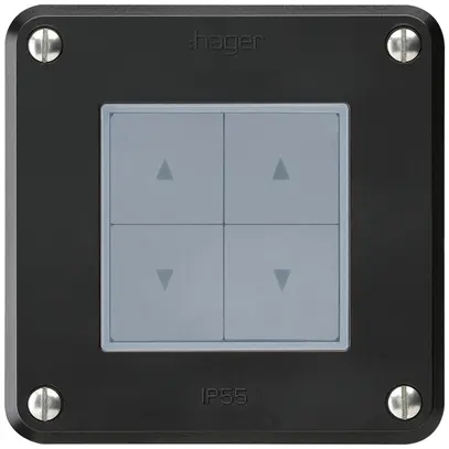 Interruttore per tapparelle INC robusto IP55 nero con 4 tasti di comando 