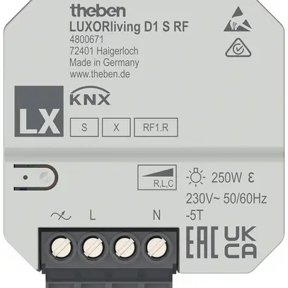 EB-Dimmaktor KNX Theben LUXORliving D1 S RF 1-Kanal 