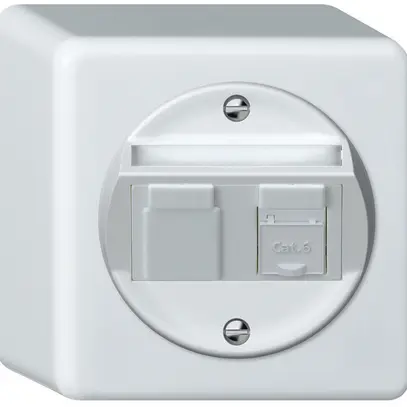 Boîte de raccordement AP origin RJ45 8(8) cat.6 oblique 88×88×54mm blanc 