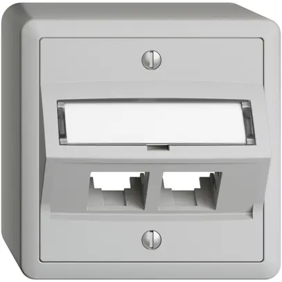 AP-Montageset S-One EDIZIOdue FX für 2×RJ45 schräg, hellgrau 