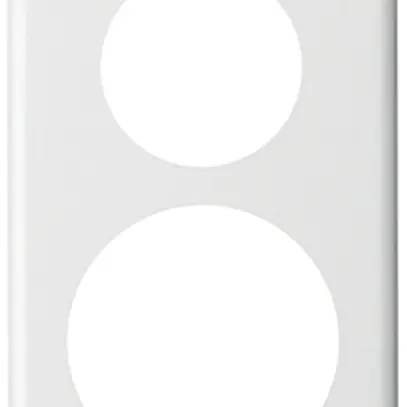 Placca di copertura basico 2×1 Ø43mm+Ø58mm bianco 