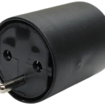 Adapter FIX CEE7/DE Kupplung T12 Stecker schwarz 