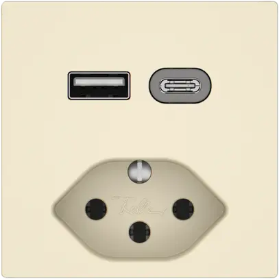 Prise de charge USB EDIZIO.liv SNAPFIX® USB A+C/T13 3A 230VAC cr 