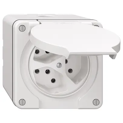 Prise NAP NEVO, 3×T13, IP21, blanc 