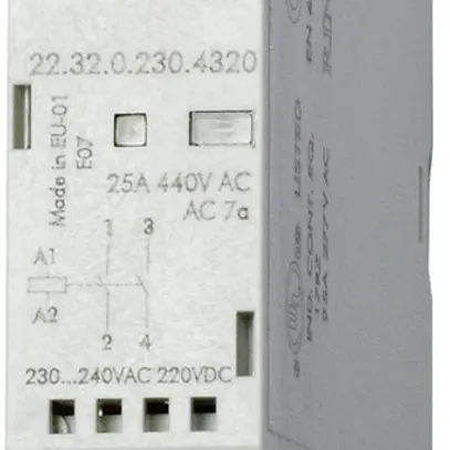 Contattore AMD Finder 22.32, 48VUC, 1Ch+1R 25A/440VAC AgSnO2, LED 
