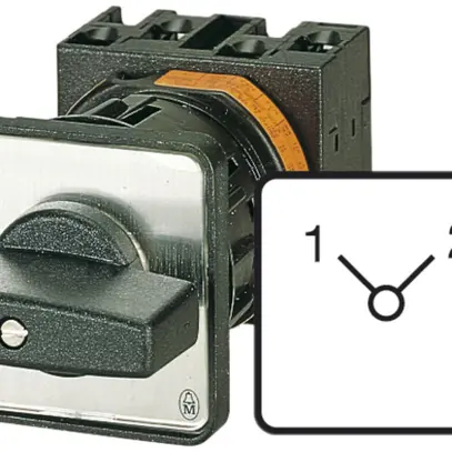 Interruttore rotativo INS Eaton T0-3-8222/EZ, 20A/690V 3L, INC centro, "1-2" 