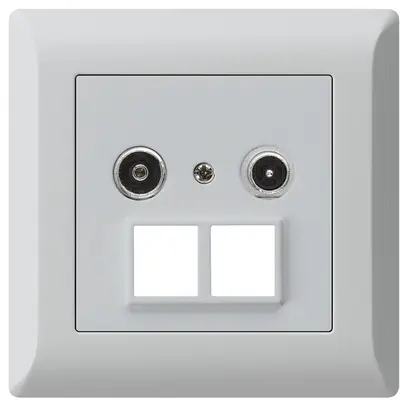 Prise multimédia ENC kallysto.line R/TV 10.5dB 2GHz gris clair 
