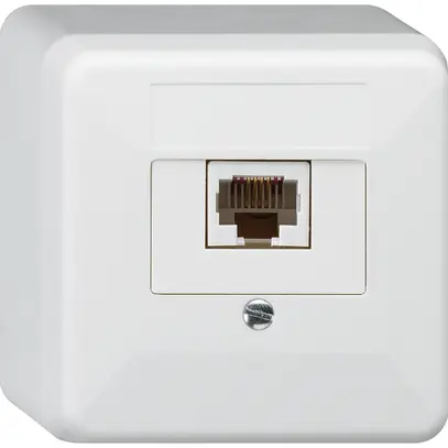 Scatola di raccordo AP basico 1×RJ45u bianco 62×62×36mm 