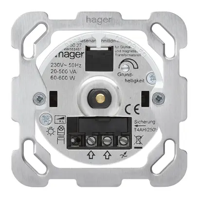 Intérieur pour variateur rotatif Hager coupure de phase 20…500VA 60…600W 