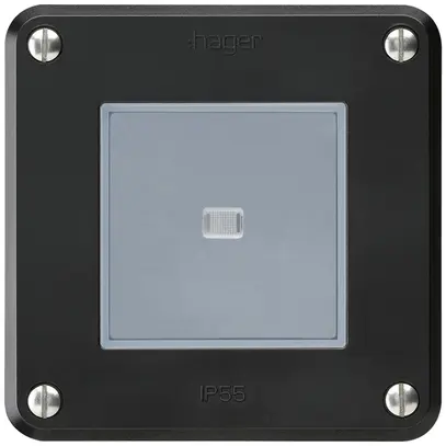 Contatto pulsante INC robusto IP55 2P nero illuminato 