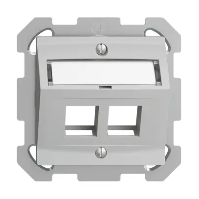 Kit montaggio INC Edue FM, c.cappa d.uscita obliqua, p.2×Keystone, grigio chiaro 