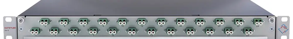 Breakoutbox 19" Dätwyler OV-SO 24×LCD/APC verde OS2 sfalsato 1UA grigio 