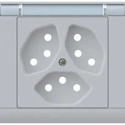 Kit frontal INC kallysto, pour prise INC 3×T13, a.porte-étiquette, gris clair 
