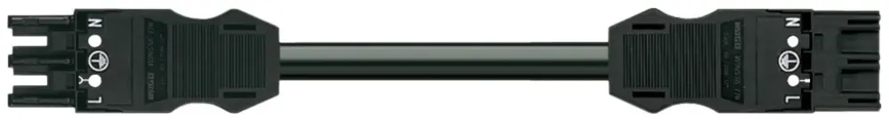 Cavo di connessione MIDI 3×1.5mm² 16A 250V 3m cod.A presa-spina nero Cca 