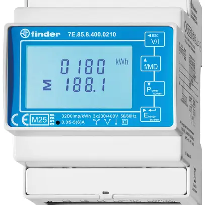 Contatore d'energia AMD FINDER 7E.85 3LN indiretto 1A Modbus S0 MID 