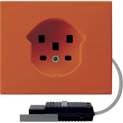 Prise FLF HA type 25 avec bornes enfichables avec adaptateur câble rond orange 