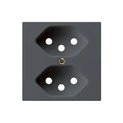 Plaque frontale kallysto 2×T13 60×60mm anthracite pour prise 2×T13 