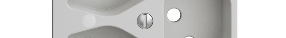 Kit frontal EDIZIOdue gris clair, 60×60mm 3×T13, lentille, 