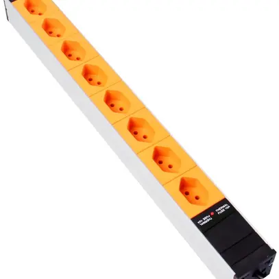 Presa multipla 19" 1UA 8×T13 Td3×1mm² 3m arancione 