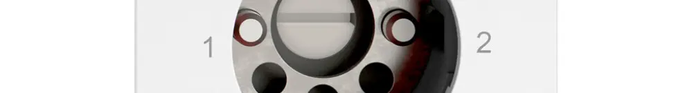 Interrupteur à clé EDIZIO.liv pour KABA 1262KA invers.1P 90° 1-0-2 p=67mm bc 