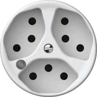 Presa origin 3×tipo 13 lum.verde 10A 230V 60×60mm bianco 