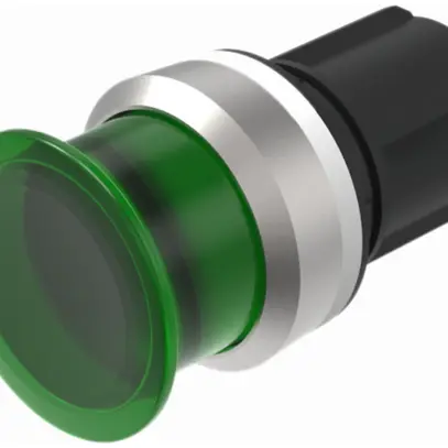 Pulsante a fungo INS EAO45 verde D30 grigio sabb. 