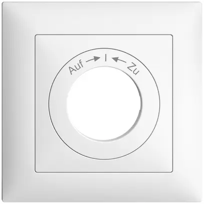 Kit front. EDIZIOdue Auf->I<-Zu 88×88mm blanc pour interr.à clé 