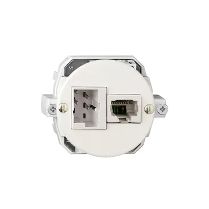 Scatola di raccordo INC P 1TT/1RJ45 bianco 