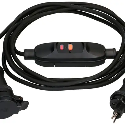 Verlängerung MH T13/T13 IP55 mit FI 30mA Typ A Td 3×1.5mm² 5m schwarz 