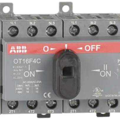 Commutatore di carico AMD ABB OT16F4C, 4P 16A/690V, commutazione aperta I-O-II 