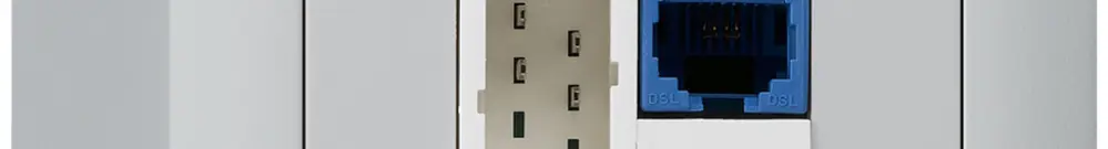 Scatola DSL AP 1×RJ45/1×T+T grigio chiaro 