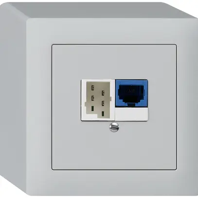 Boîte DSL AP 1×RJ45/1×T+T gris clair 