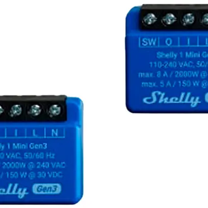 EB-RF-Schaltaktor Shelly 1 Mini Gen3 Bt/Wi-Fi 1-Kan 110…240V 2Stk 